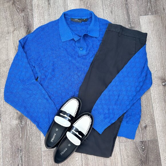 Blue Collared Long Sleeve - Picture 1 of 2